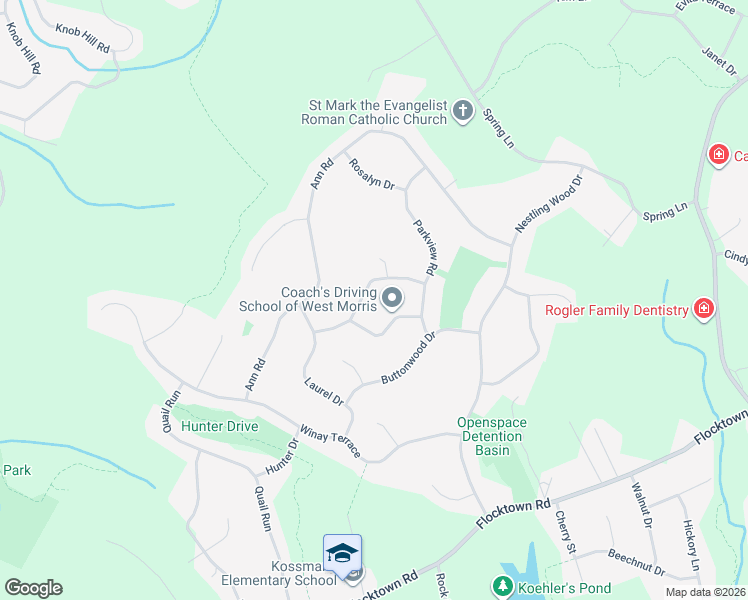 map of restaurants, bars, coffee shops, grocery stores, and more near 9 High Ridge Road in Washington Township