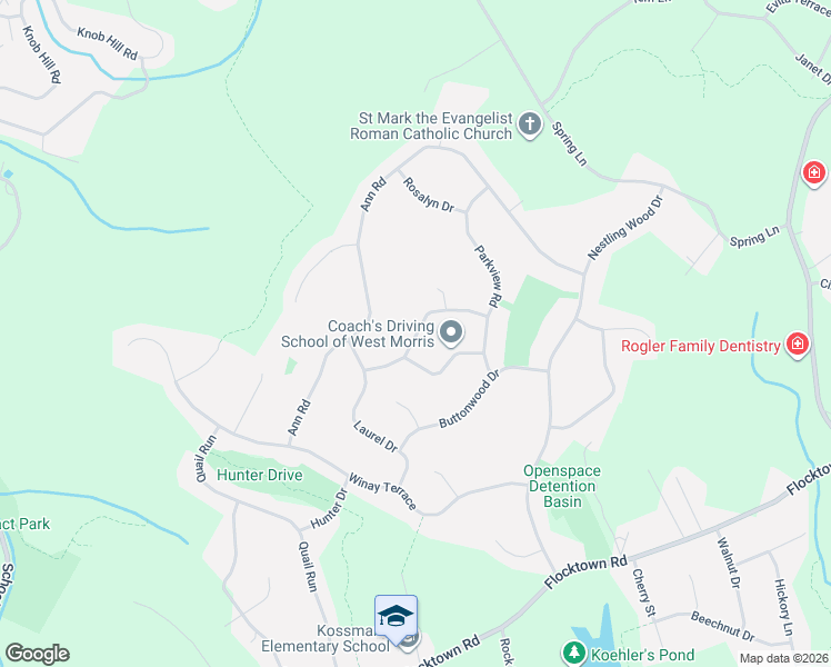 map of restaurants, bars, coffee shops, grocery stores, and more near 9 High Ridge Road in Long Valley