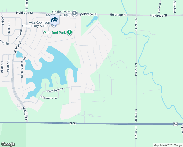 map of restaurants, bars, coffee shops, grocery stores, and more near 620 North 105th Street in Lincoln