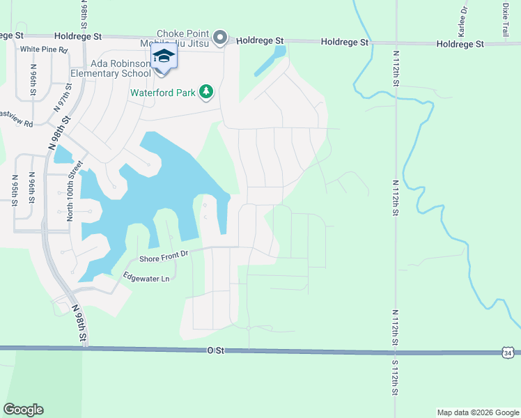 map of restaurants, bars, coffee shops, grocery stores, and more near 620 North 105th Street in Lincoln