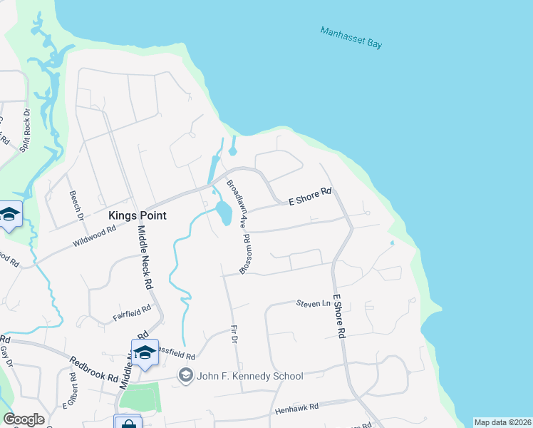 map of restaurants, bars, coffee shops, grocery stores, and more near 20 Broadlawn Avenue in Kings Point