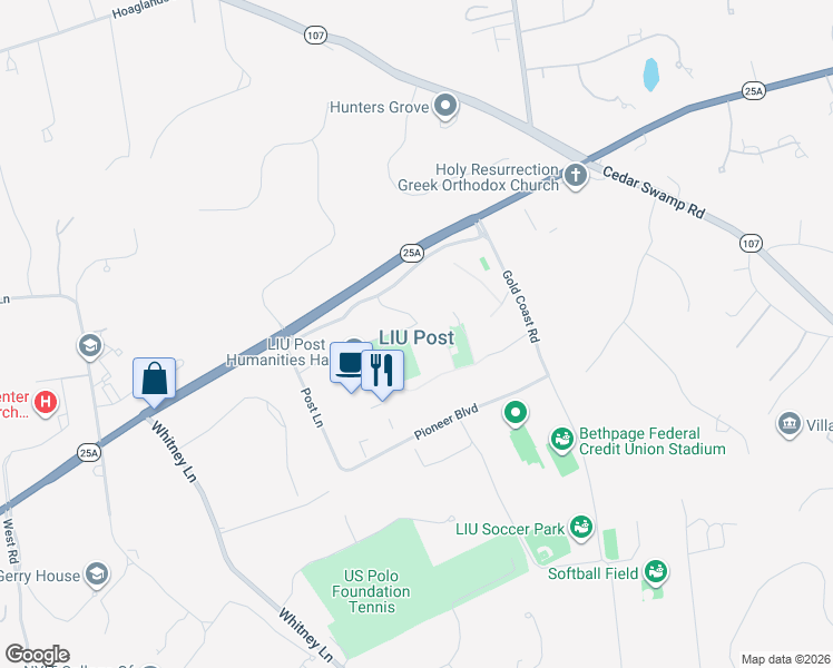 map of restaurants, bars, coffee shops, grocery stores, and more near 720 Northern Boulevard in Greenvale