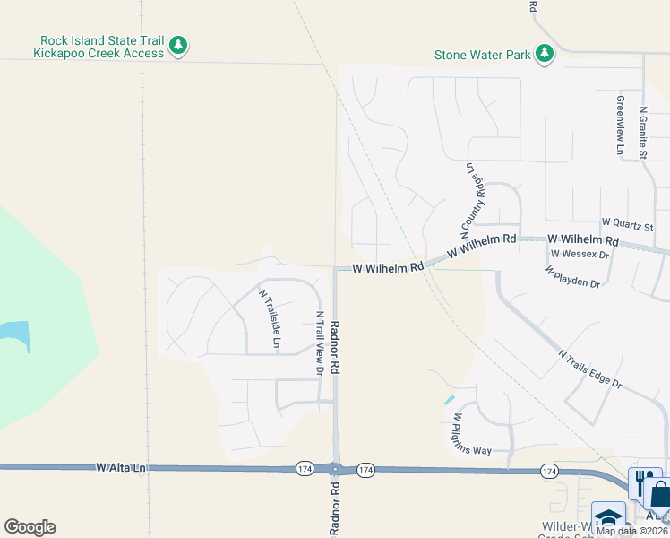map of restaurants, bars, coffee shops, grocery stores, and more near 10900 Radnor Road in Dunlap