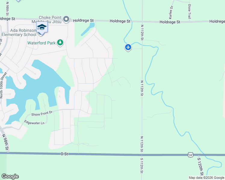 map of restaurants, bars, coffee shops, grocery stores, and more near 1201 North 112th Street in Lincoln