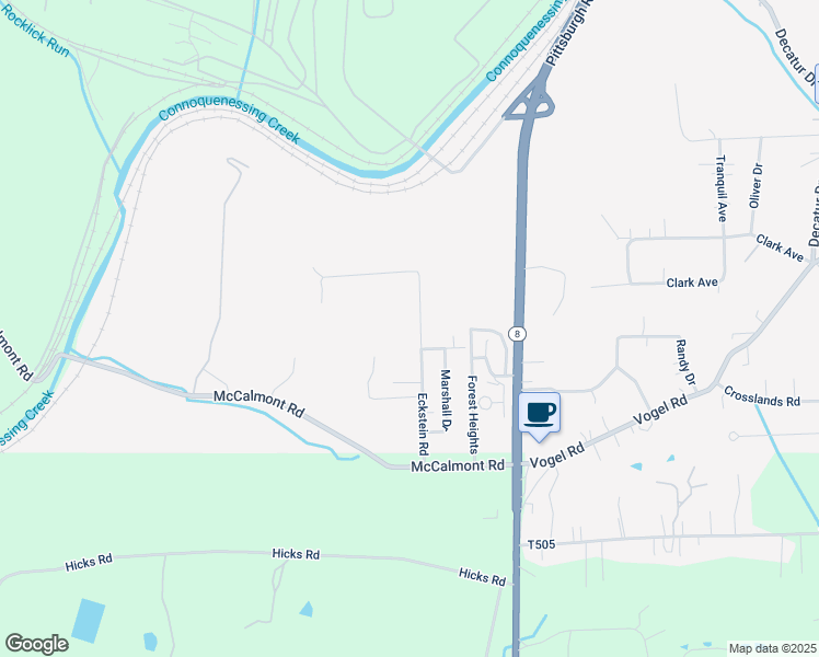 map of restaurants, bars, coffee shops, grocery stores, and more near 139 Eckstein Road in Renfrew