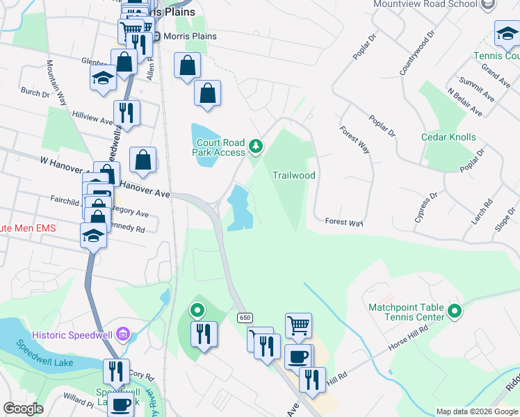 map of restaurants, bars, coffee shops, grocery stores, and more near 308 Waterview Court in Hanover