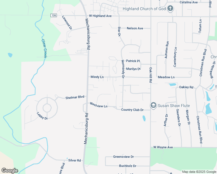 map of restaurants, bars, coffee shops, grocery stores, and more near 1056 Mindy Lane in Wooster