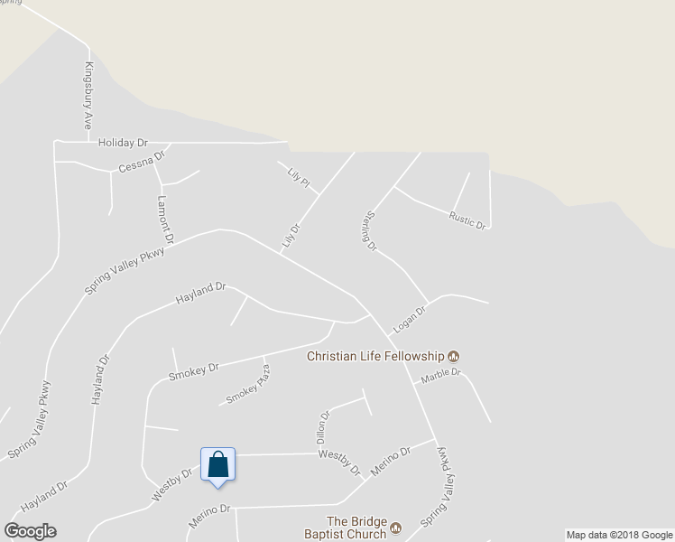 map of restaurants, bars, coffee shops, grocery stores, and more near 789 Spring Valley Parkway in Spring Creek