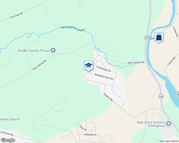 map of restaurants, bars, coffee shops, grocery stores, and more near 220 Meadowview Drive in Selinsgrove