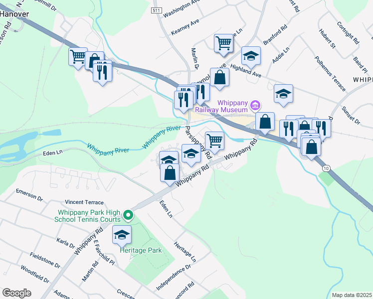 map of restaurants, bars, coffee shops, grocery stores, and more near 2206 Yardley Place in Hanover
