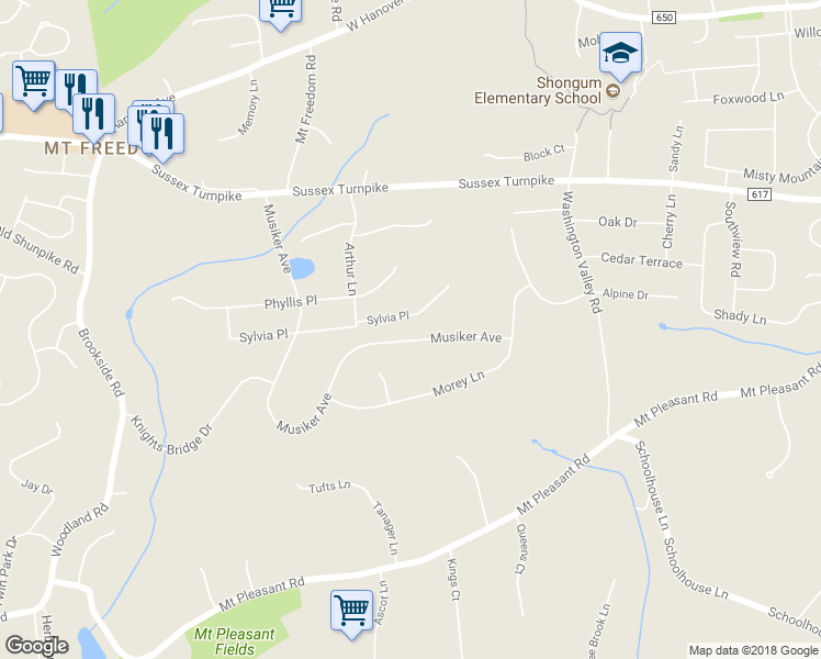 map of restaurants, bars, coffee shops, grocery stores, and more near 70 Musiker Avenue in Randolph