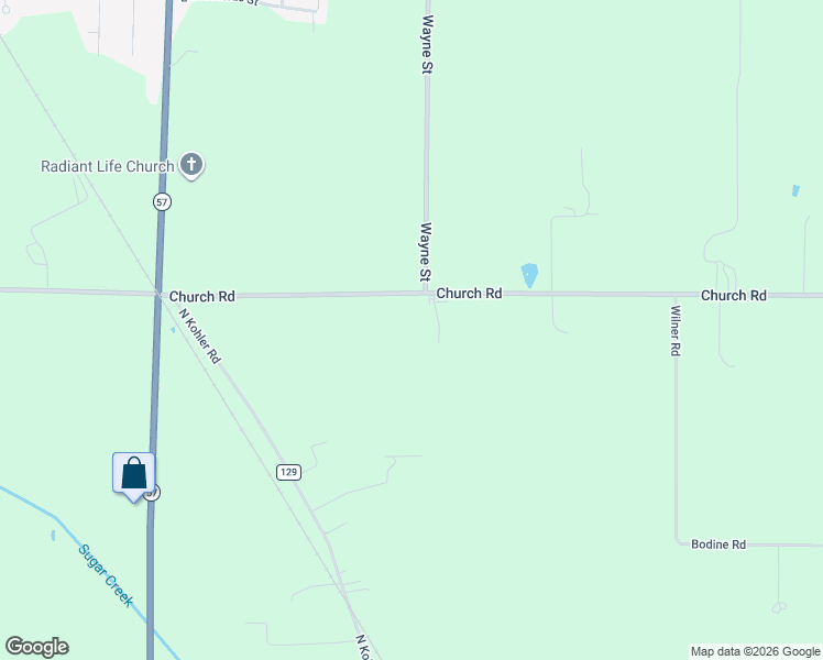 map of restaurants, bars, coffee shops, grocery stores, and more near 12657 Church Road in Orrville