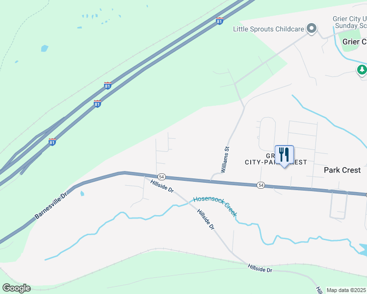 map of restaurants, bars, coffee shops, grocery stores, and more near Rosemont Avenue in Schuylkill County