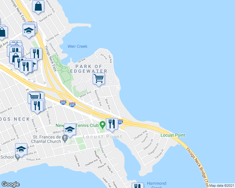map of restaurants, bars, coffee shops, grocery stores, and more near 3183 Wissman Avenue in Bronx