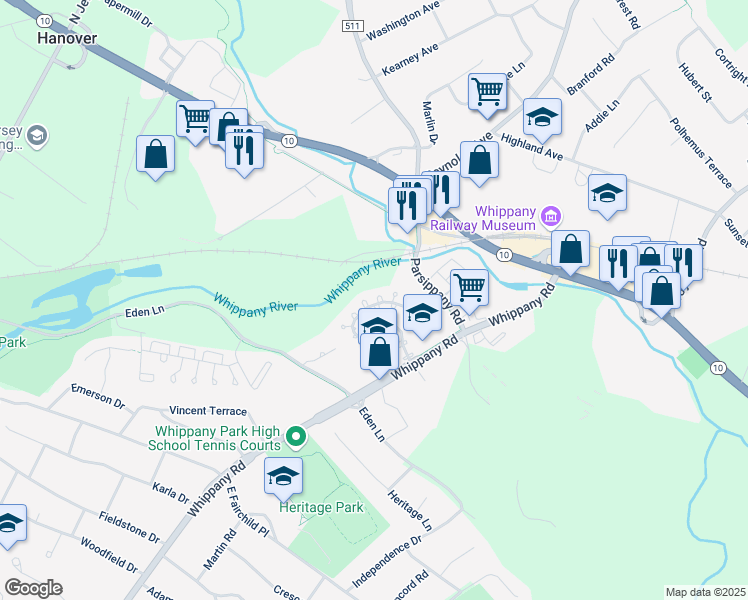 map of restaurants, bars, coffee shops, grocery stores, and more near 1808 Springbrook Court in Hanover