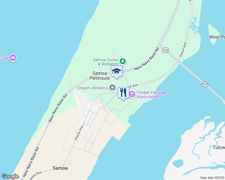 map of restaurants, bars, coffee shops, grocery stores, and more near 511 Vance Ave in Samoa