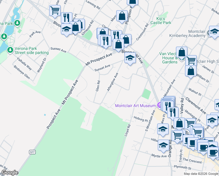 map of restaurants, bars, coffee shops, grocery stores, and more near 50 Afterglow Avenue in Verona