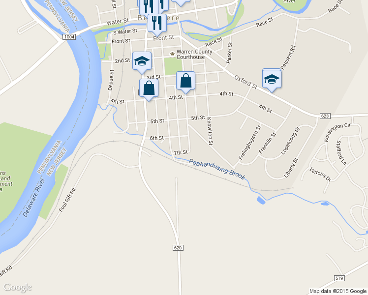 map of restaurants, bars, coffee shops, grocery stores, and more near 616 Hardwick Street in Belvidere