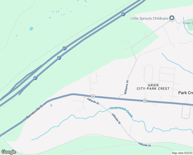 map of restaurants, bars, coffee shops, grocery stores, and more near Rosemont Avenue in Schuylkill County
