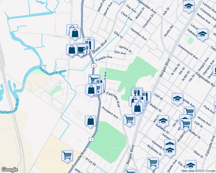 map of restaurants, bars, coffee shops, grocery stores, and more near 212 Sedore Avenue in Fairview