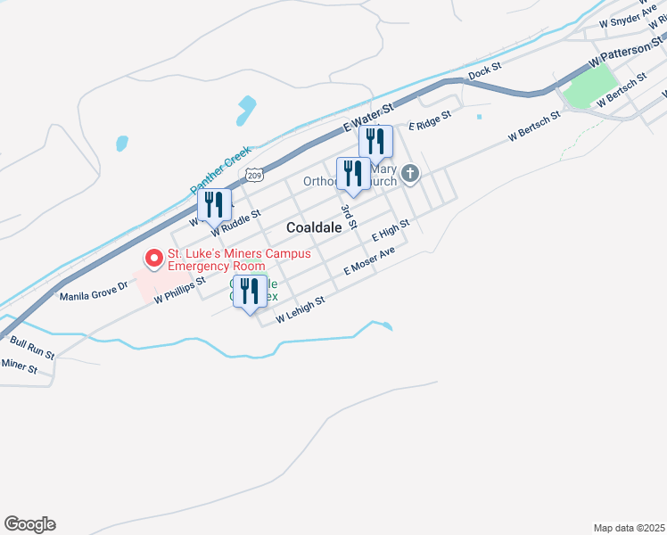 map of restaurants, bars, coffee shops, grocery stores, and more near 262 4th Street in Coaldale