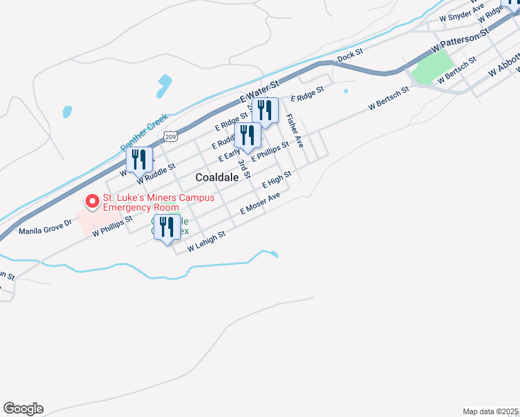 map of restaurants, bars, coffee shops, grocery stores, and more near 292 3rd Street in Coaldale