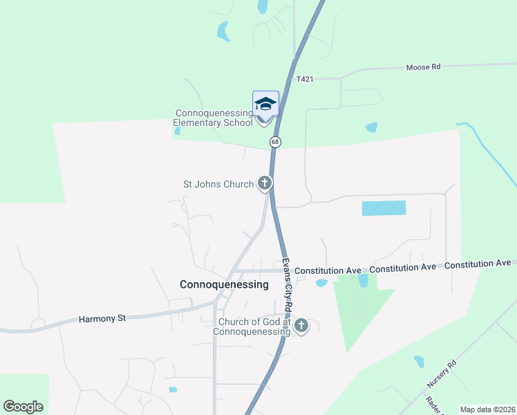 map of restaurants, bars, coffee shops, grocery stores, and more near 110 Connoquenessing Main Street in Renfrew