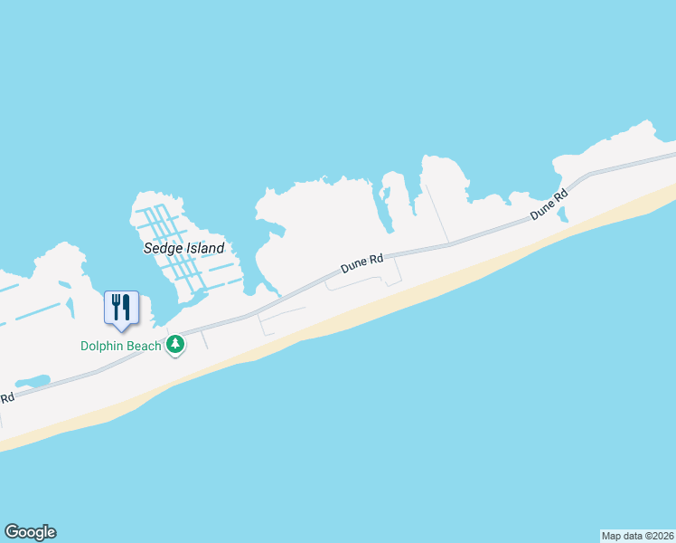 map of restaurants, bars, coffee shops, grocery stores, and more near 49 Dune Road in East Quogue