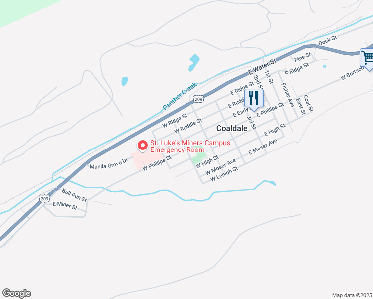 map of restaurants, bars, coffee shops, grocery stores, and more near 200 6th Street in Coaldale