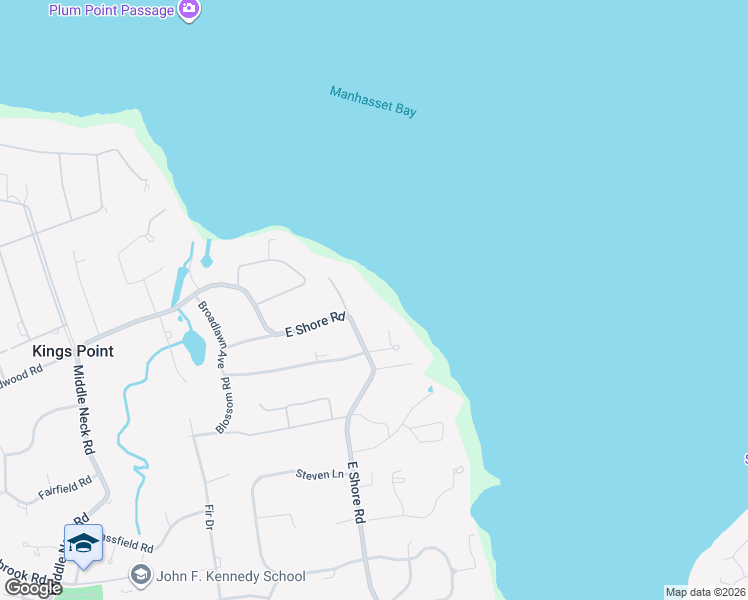 map of restaurants, bars, coffee shops, grocery stores, and more near 514 East Shore Road in Kings Point