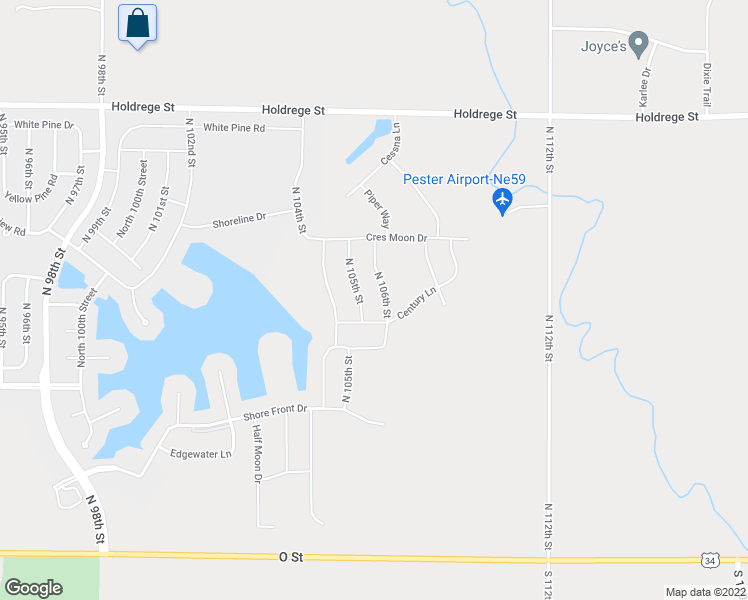 map of restaurants, bars, coffee shops, grocery stores, and more near 10521 Century Land in Lincoln