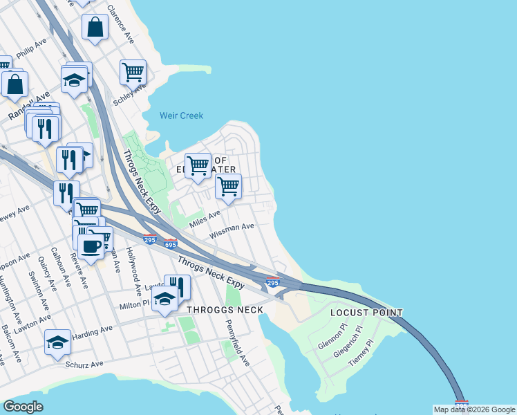 map of restaurants, bars, coffee shops, grocery stores, and more near 3167 Wissman Avenue in Bronx