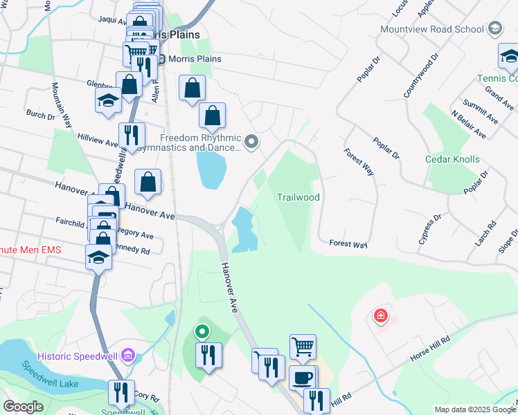map of restaurants, bars, coffee shops, grocery stores, and more near 208 Birch Court in Hanover