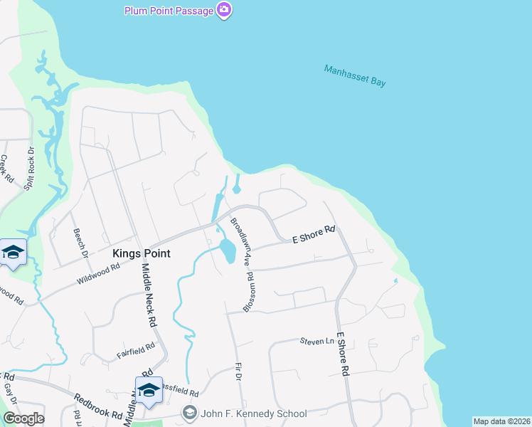 map of restaurants, bars, coffee shops, grocery stores, and more near 545 East Shore Road in Kings Point