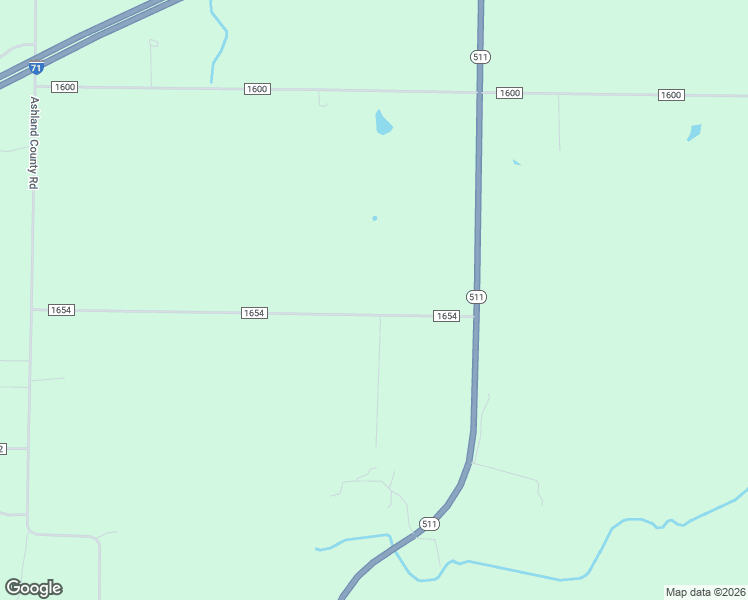 map of restaurants, bars, coffee shops, grocery stores, and more near 912 Township Road 1654 in Ashland