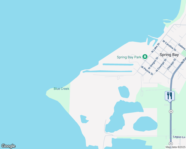 map of restaurants, bars, coffee shops, grocery stores, and more near 119 Leisure Lane in Spring Bay