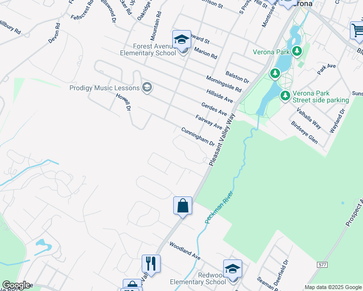map of restaurants, bars, coffee shops, grocery stores, and more near 7 Walter Street in West Orange