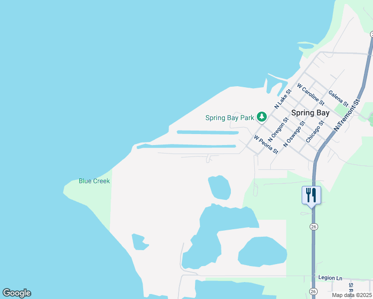 map of restaurants, bars, coffee shops, grocery stores, and more near 119-149 Leisure Lane in Spring Bay