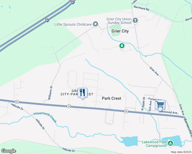 map of restaurants, bars, coffee shops, grocery stores, and more near 15 Wood Avenue in Barnesville