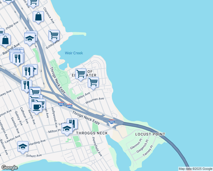 map of restaurants, bars, coffee shops, grocery stores, and more near 27A 3rd Avenue in Bronx