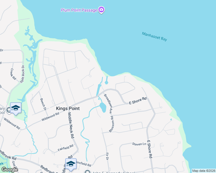 map of restaurants, bars, coffee shops, grocery stores, and more near 562 East Shore Road in Kings Point
