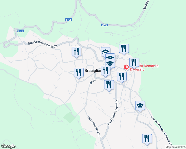 map of restaurants, bars, coffee shops, grocery stores, and more near 3 Via Francesco D'Amato in Bracigliano