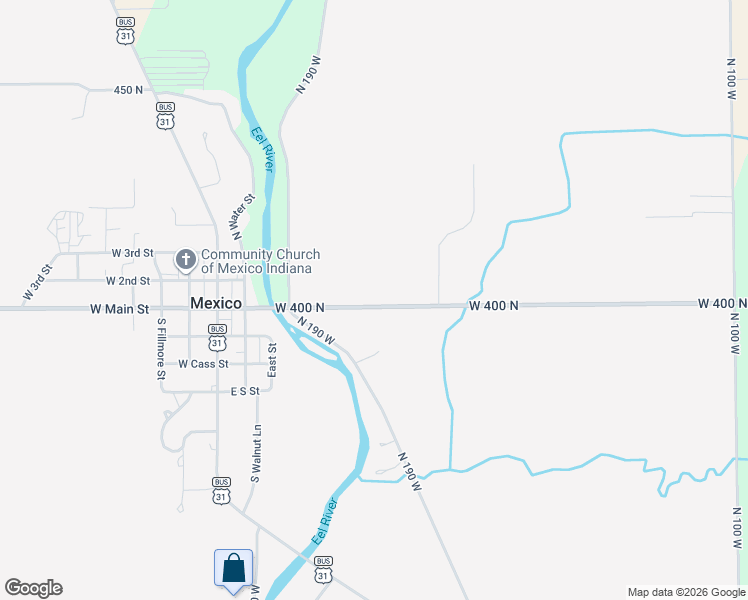 map of restaurants, bars, coffee shops, grocery stores, and more near 1834 W 400 N in Peru