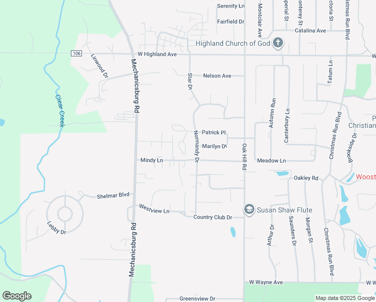 map of restaurants, bars, coffee shops, grocery stores, and more near 1909 Saddle Brook Circle in Wooster