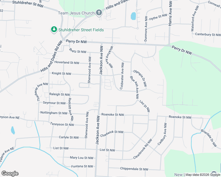 map of restaurants, bars, coffee shops, grocery stores, and more near 6968 Knight Avenue Northwest in Canton