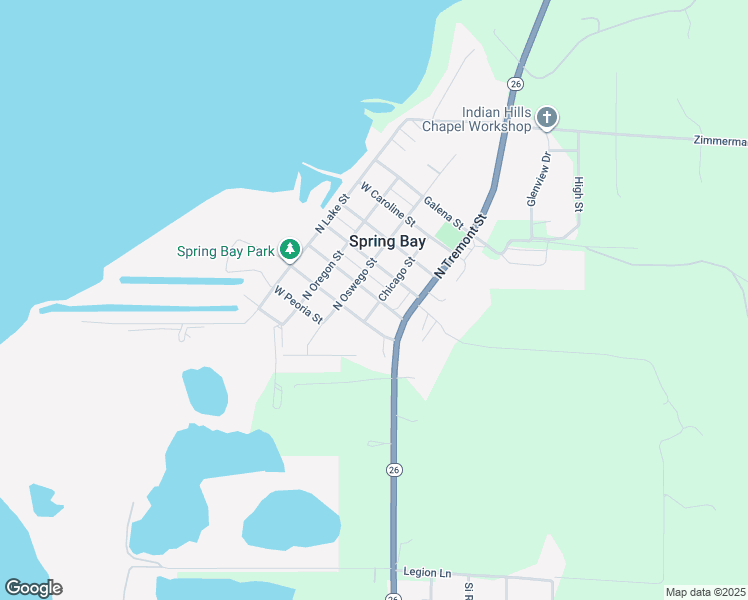 map of restaurants, bars, coffee shops, grocery stores, and more near 310 West Tazewell Street in Spring Bay