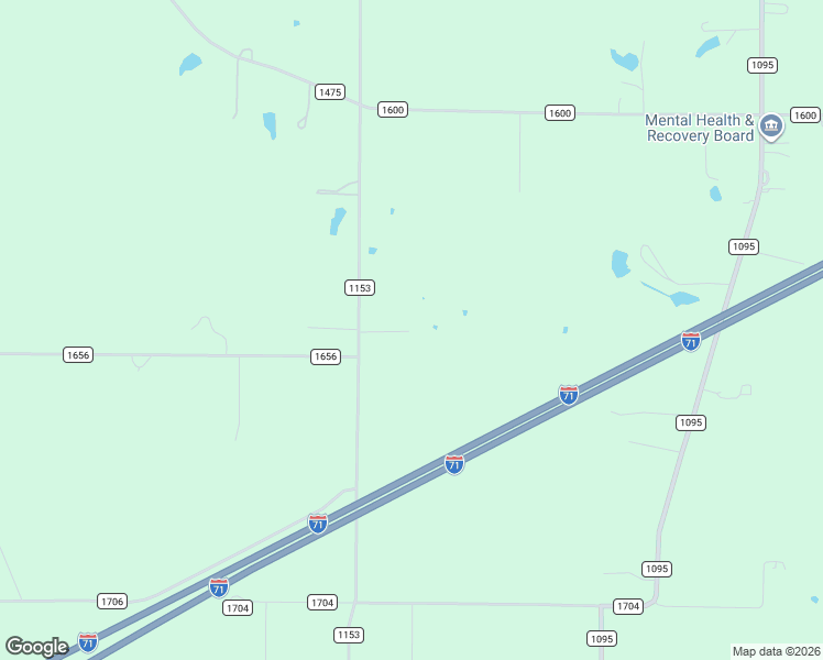 map of restaurants, bars, coffee shops, grocery stores, and more near 1645 Township Road 1153 in Ashland