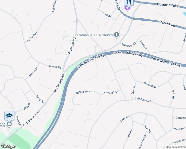 map of restaurants, bars, coffee shops, grocery stores, and more near 7 Beltane Drive in Dix Hills