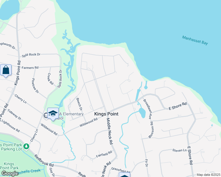map of restaurants, bars, coffee shops, grocery stores, and more near 13 Kennilworth Terrace in Kings Point