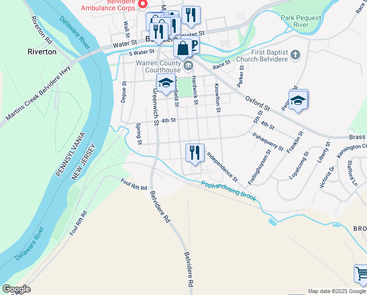 map of restaurants, bars, coffee shops, grocery stores, and more near 509 Mansfield Street in Belvidere